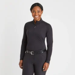 SmartTherapy&reg; ThermoBalance&reg; Ceramic Long Sleeve 1/4 Zip Top -Ovatio Horse Shop 34395 black 1