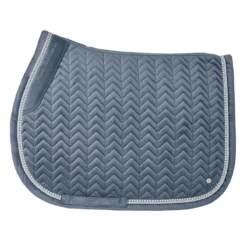 SmartPak Luxe Collection AP Saddle Pad - Velvet & Pearls Collection -Ovatio Horse Shop 34455 stormblue 5814