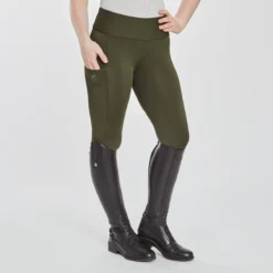 Piper Extended Silicone Grip Tights -Ovatio Horse Shop 34987 darkolive 3080