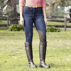 Dublin Shona Knee Patch Denim Breeches -Ovatio Horse Shop 35129 bluedenim 3