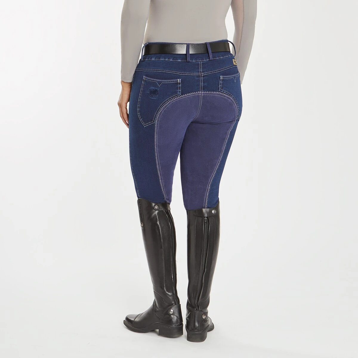 Piper Stretch Denim Curvy Fit Breeches By SmartPak- Full Seat 2 Piper Stretch Denim Curvy Fit Breeches By SmartPak- Full Seat - Image 2