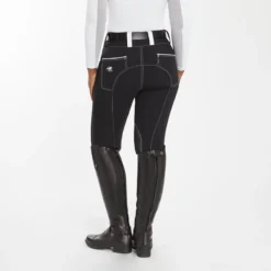 Piper Evolution Curvy Fit Breeches By SmartPak - Knee Patch -Ovatio Horse Shop 35579 blackwhite 3959