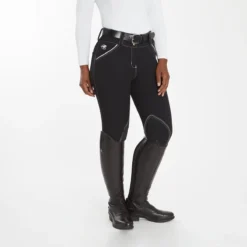 Piper Evolution Curvy Fit Breeches By SmartPak - Knee Patch -Ovatio Horse Shop 35579 blackwhite 3978