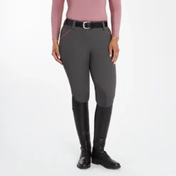 Piper Evolution Curvy Fit Breeches By SmartPak - Knee Patch -Ovatio Horse Shop 35579 charcoallightrosewood 1