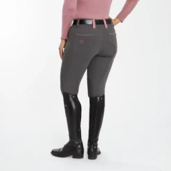 Piper Evolution Curvy Fit Breeches By SmartPak - Knee Patch -Ovatio Horse Shop 35579 charcoallightrosewood 2