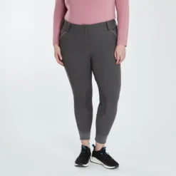 Piper Evolution Curvy Fit Breeches By SmartPak - Knee Patch -Ovatio Horse Shop 35579 charcoallightrosewood 3